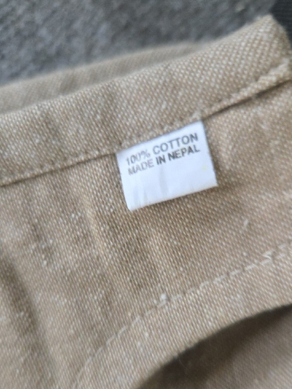 Canvas Crossbody Bag with Fish Embroidery - Beige - Picture 5 of 7